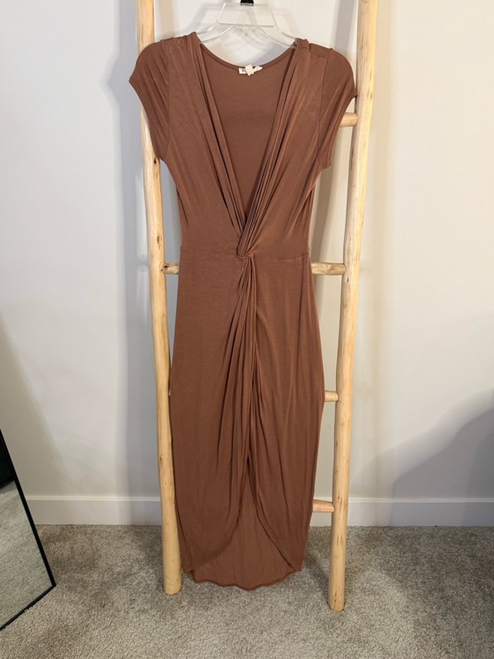 Rolla Coster Brown Knot-Front Maxi Dress